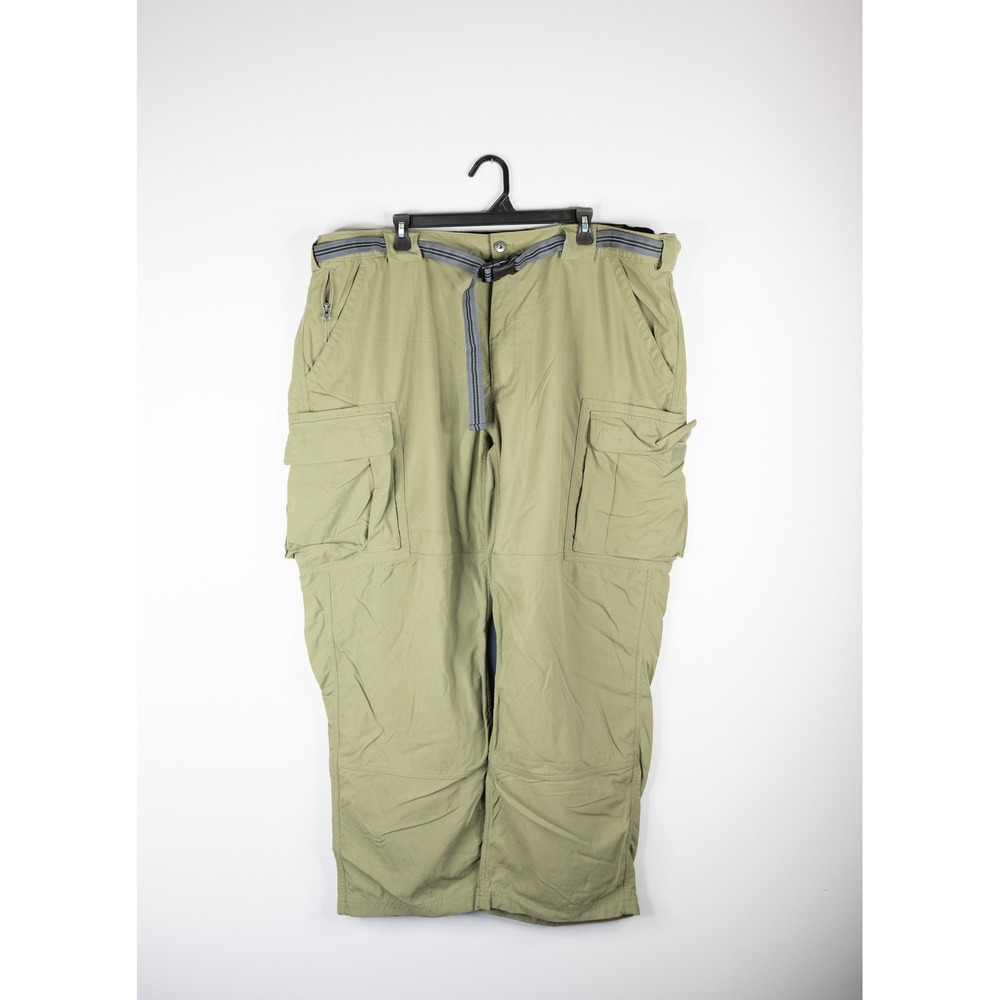 Duluth Trading Co Cargo Pants Mens 3XLx30 Green Excellent Nylon Belted Utility‎